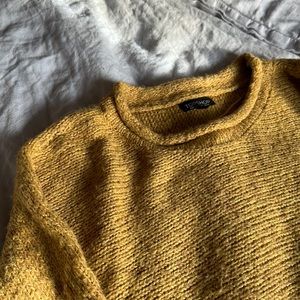 Topshop Mustard Cropped Sweater